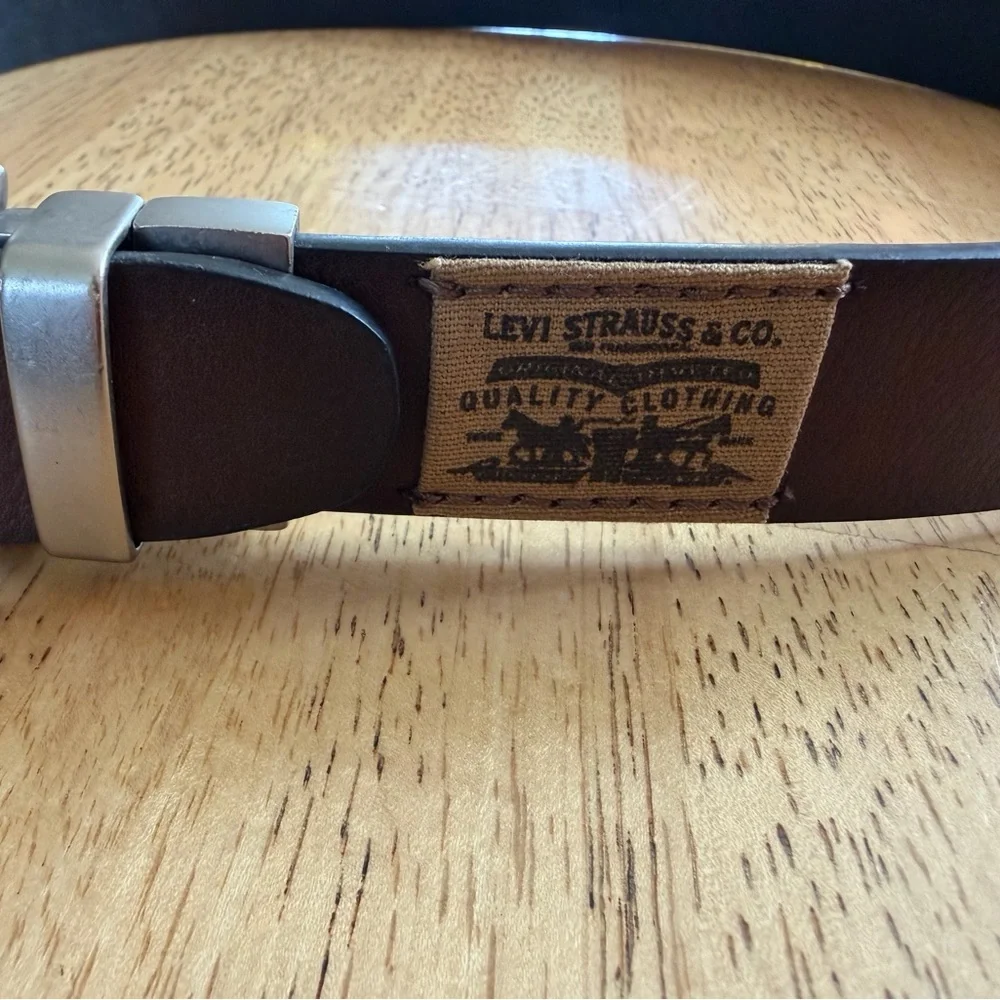 Levis Boy's Reversible Nickel Logo Patch Belt L 30-32 Brown/Black